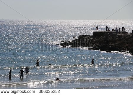 View Of The Costa Da Caparica Beach, Portugal