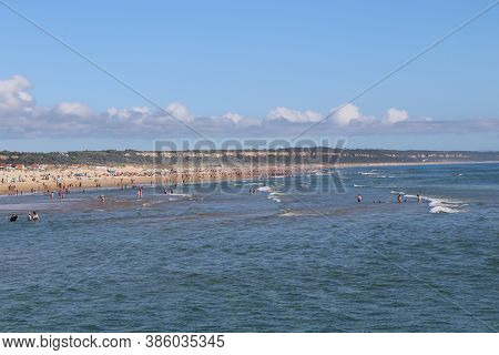 View Of The Costa Da Caparica Beach, Portugal