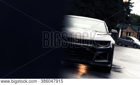 Tomsk, Russia - June 2, 2020: Chevrolet Camaro Zl1 The Front Of The Car Is Large