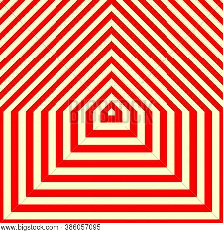 Stylized Wood Cutting Decorative Board Structure Motif. Symmetric Geometric Figures Abstract. Red Li