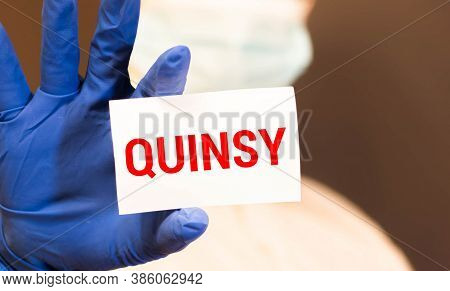 Quinsy Word On Wooden Cubes. Quinsy Concept. Medical Concept