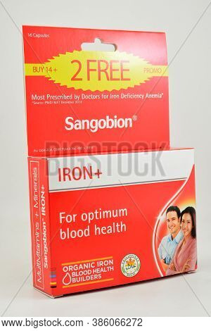 Manila, Ph - Sept 10 - Sangobion Iron Capsules In Box On September 10, 2020 In Manila, Philippines.