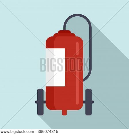 Fire Extinguisher Wheels Icon. Flat Illustration Of Fire Extinguisher Wheels Vector Icon For Web Des