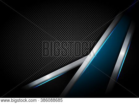 Abstract Template Light Blue Geometric Shine And Layer On Kevlar Background With Light Blue Effect. 