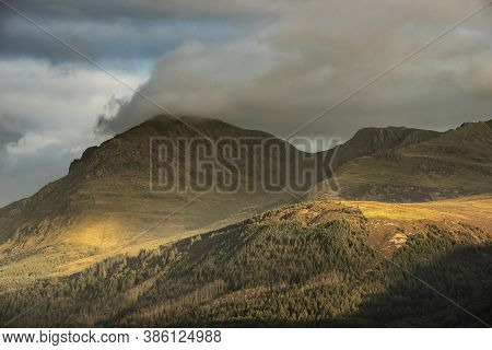 Stunning Landscape Image Looking Across Ennerdale Water In The English Lake District Towards The Pea