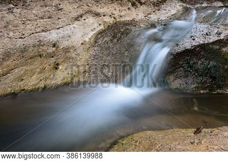 Beautiful Moutain Stream Detail, Waterfall In Apuseni Mountains, Romania