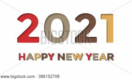 Multicolored Background With Greeting New Year 2021 With Colorful Shades