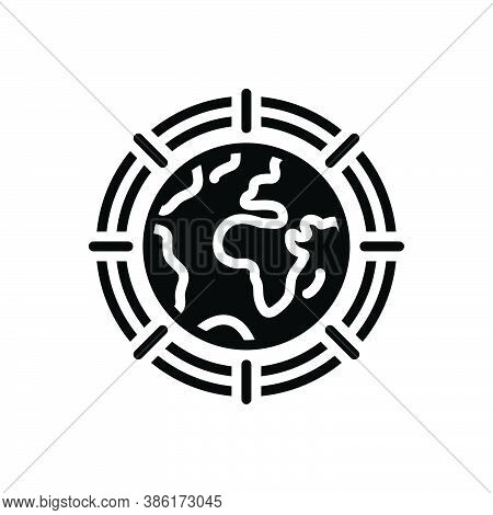 Black Solid Icon For Global Worldwide International World Intercontinental Discovery Ecology Earth P