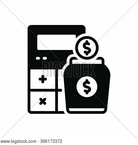 Black Solid Icon For Income Earning Wages Revenue Finances Yield Calculator Money Received Stipend