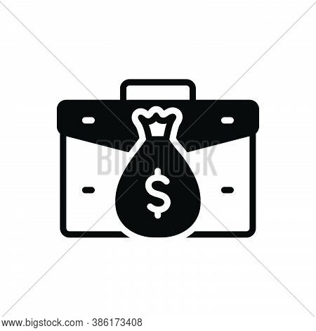 Black Solid Icon For Income Earning Wages Revenue Finances Yield Money Benefits Assets Received Stip