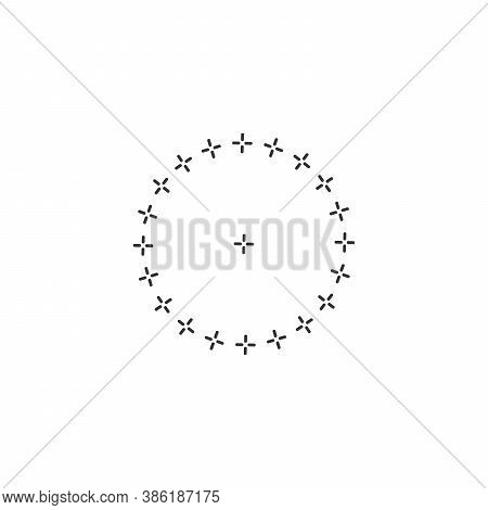 Cross Circle Round Embroidered Pattern For Your Design. Stock Vector Illustration Isolated On White 