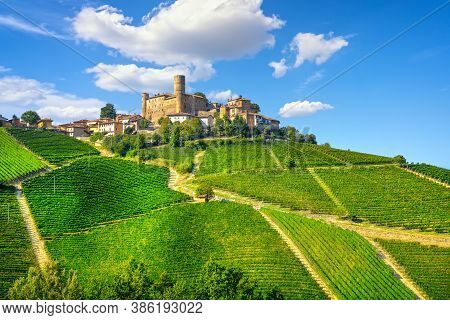 Langhe Vineyards And Castiglione Falletto Village, Unesco Site, Piedmont, Northern Italy Europe.