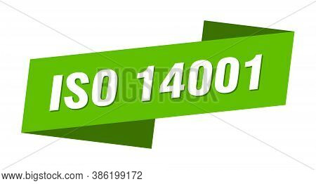 Iso 14001 Banner Template. Ribbon Label Sign. Sticker