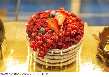 One Big Mix Red Berry Cake In Patisserie