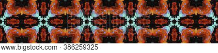 Geometric Rug Pattern. Dark Neon Seamless Texture. Abstract Shibori Design. Repeat Tie Dye Rapport. 