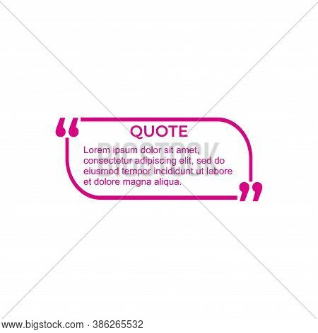 Quote Frame Vector. Quote Icon. Quote Vector. Quote Frame Design. Quote Mockup Design.