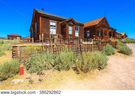 Donnelly Big Colonial House Of Wood Of The 1800s, In Bodie State Historic Park, California Ghost Tow