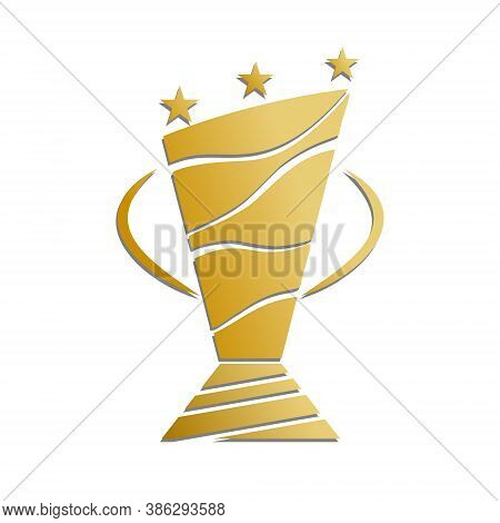 Vector Gold Cup For Awarding Champions, Winners. Isolated On White Background