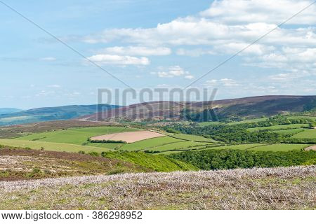 View From The Top Of Porlock Hill Of Dunkery Hill In Somerset
