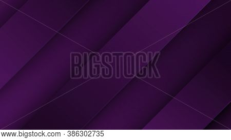 Purple Gradient Geometric Background. Diagonal Stripes With Shadow.
