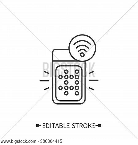 Smart Speaker Line Icon.voice Command Device. Intelligent Household Appliance Portable Music Dynamic
