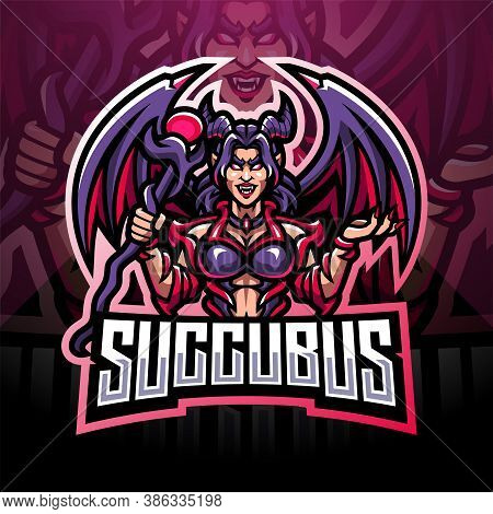 Succubus Esport Mascot Logo Design With Text
