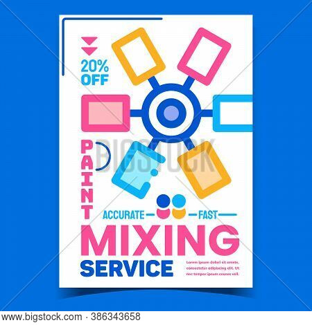 Paint Mixing Service Advertising Banner Vector. Professional Paint Mixing Electronic Equipment On Cr