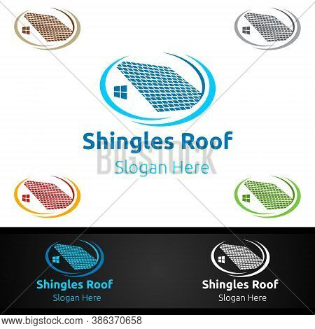 Shingles Roofing Logo For Property Roof Real Estate Or Handyman Architecture