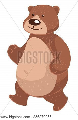 Friendly Bear Wild Animal Character, Ursus Personage Vector
