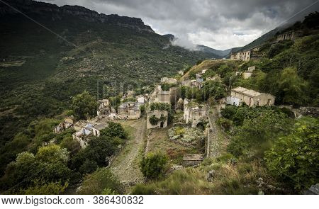 Ruins Of The Ghost Town Of Gairo, Central Sardinia