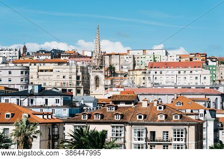 Panoramic View Of Santander A Sunny Day Of Summer.