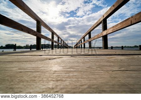 Boat Landing Stage On The River Havel Near Toeplitz In Germany