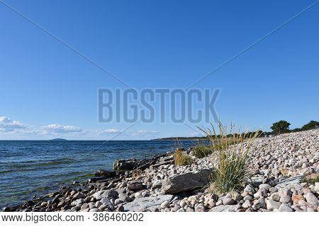 Beautiful Coastal View With The Swedish National Park Blå Jungfrun In The Horizon