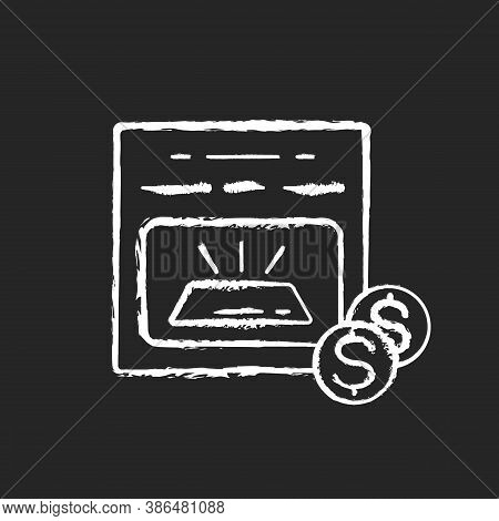 Unallocated Metal Account Chalk White Icon On Black Background. Invest Money In Precious Metal. Gold