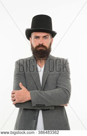 Master Of Cunning Tricks. Street Performance. Man Bearded Guy Magician. Magic Trick Performance Conc