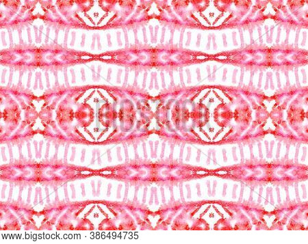 Aztec Pattern Drawn By Hand. Fashion Abstract Decoration. Bohemian Native Kaftan. Linear Red And Yel