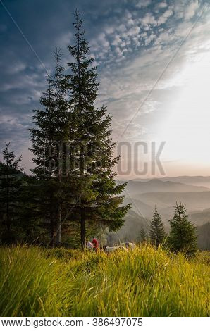 Morning In The Carpathian Mountains,
Mountain Village Dzembronya