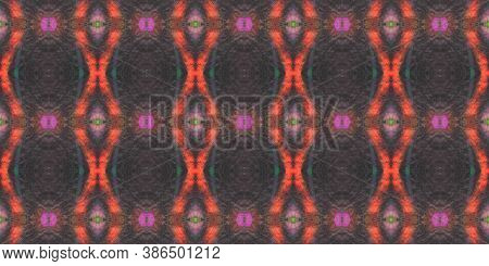 Watercolor Ikat Art. Ethnic Bohemian Ornamental Native Background. Handmade Aquarelle Shibori Fabric