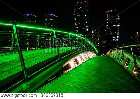 Seoul Icheon Business District By Night, South Korea