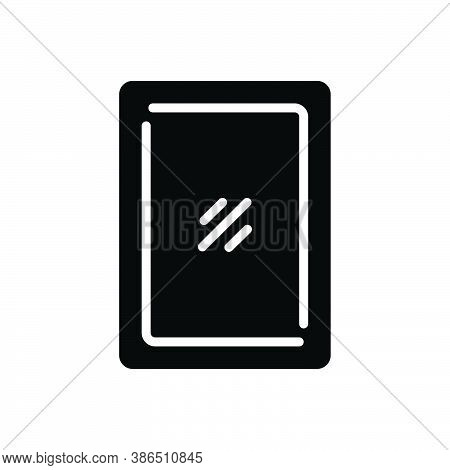 Black Solid Icon For Mirror Mirror Salon Looking-glass Round Shiny Optics Furniture Accessory Glassw