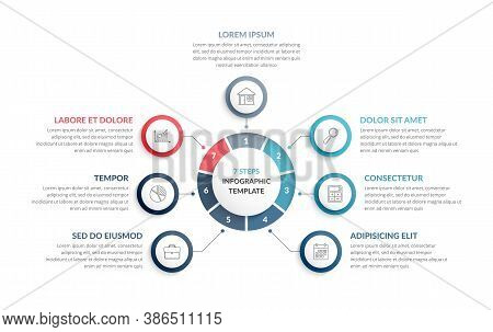 Circle Diagram Template With Seven Steps Or Options, Process Chart, Infographic Template For Web, Bs