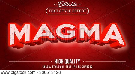 Editable Text Style Effect - Magma Theme Style. Graphic Design Element.