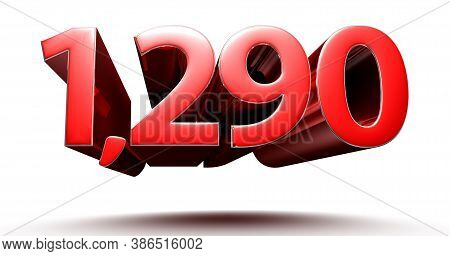 3D Illustration 1290 Red Isolated On A White Background.(with Clipping Path).