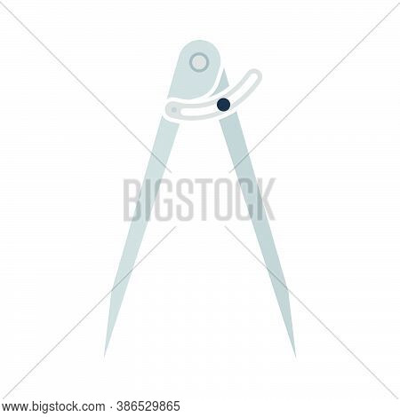 Compasses Icon. Flat Color Design. Vector Illustration.