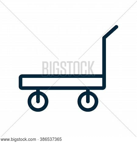 Standard Platform Wheeled Trolley For Transportation Icon Vector. Standard Platform Wheeled Trolley 