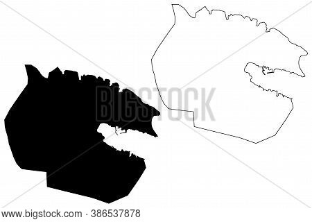Tobruk City (state Of Libya, Cyrenaica Region) Map Vector Illustration, Scribble Sketch City Of Tobr