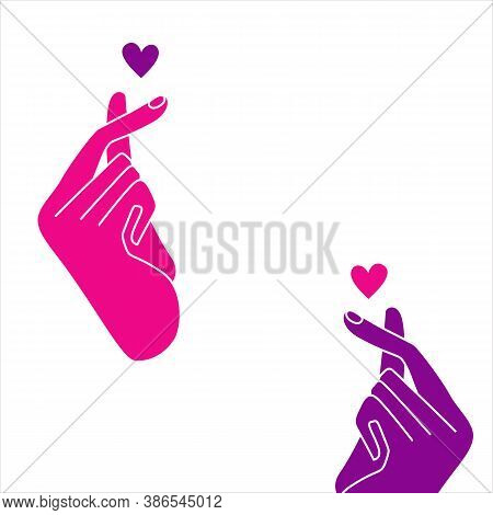 Korean Kpop Finger Like Sign. Vector Illustration