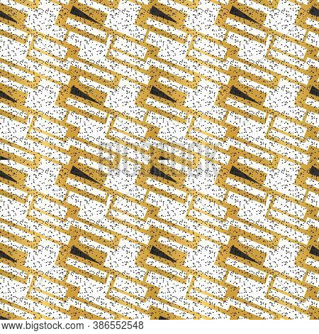 Abstract Geometric Seamless Pattern. Monochrome Breakwalls Endless Texture. Vector Illustration