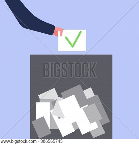 Hand Dropping The Ballot Into The Ballot Box, The Concept Of Choice