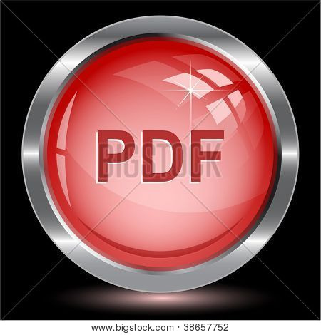 Pulsante PDF. Internet. Illustrazione di raster.